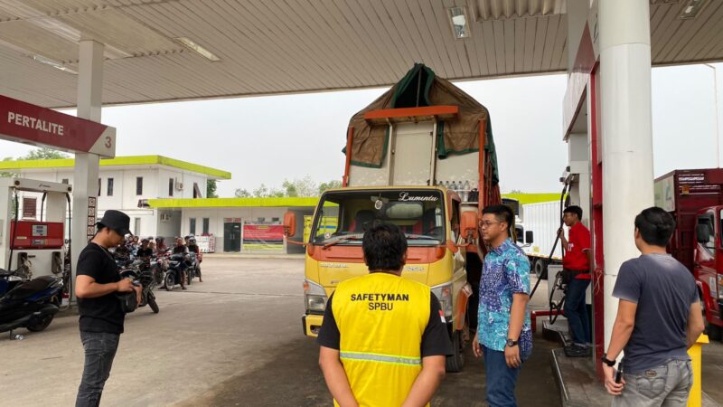 Unit Tipidter Sat Reskrim Polres Tulang Bawang Barat laksanakan sidak SPBU Antisipasi Praktek Kecurangan