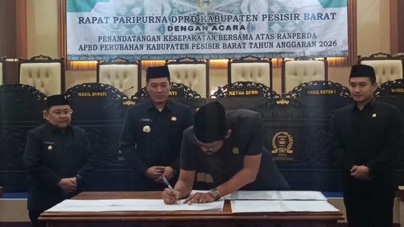 Pemkab & DPRD Pesisir Barat Sepakati APBD Perubahan 2026