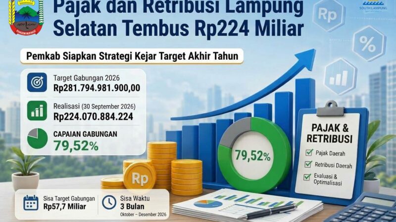 Pajak dan Retribusi Lampung Selatan Tembus Rp224 Miliar, Pemkab Siapkan Strategi Kejar Target Akhir Tahun